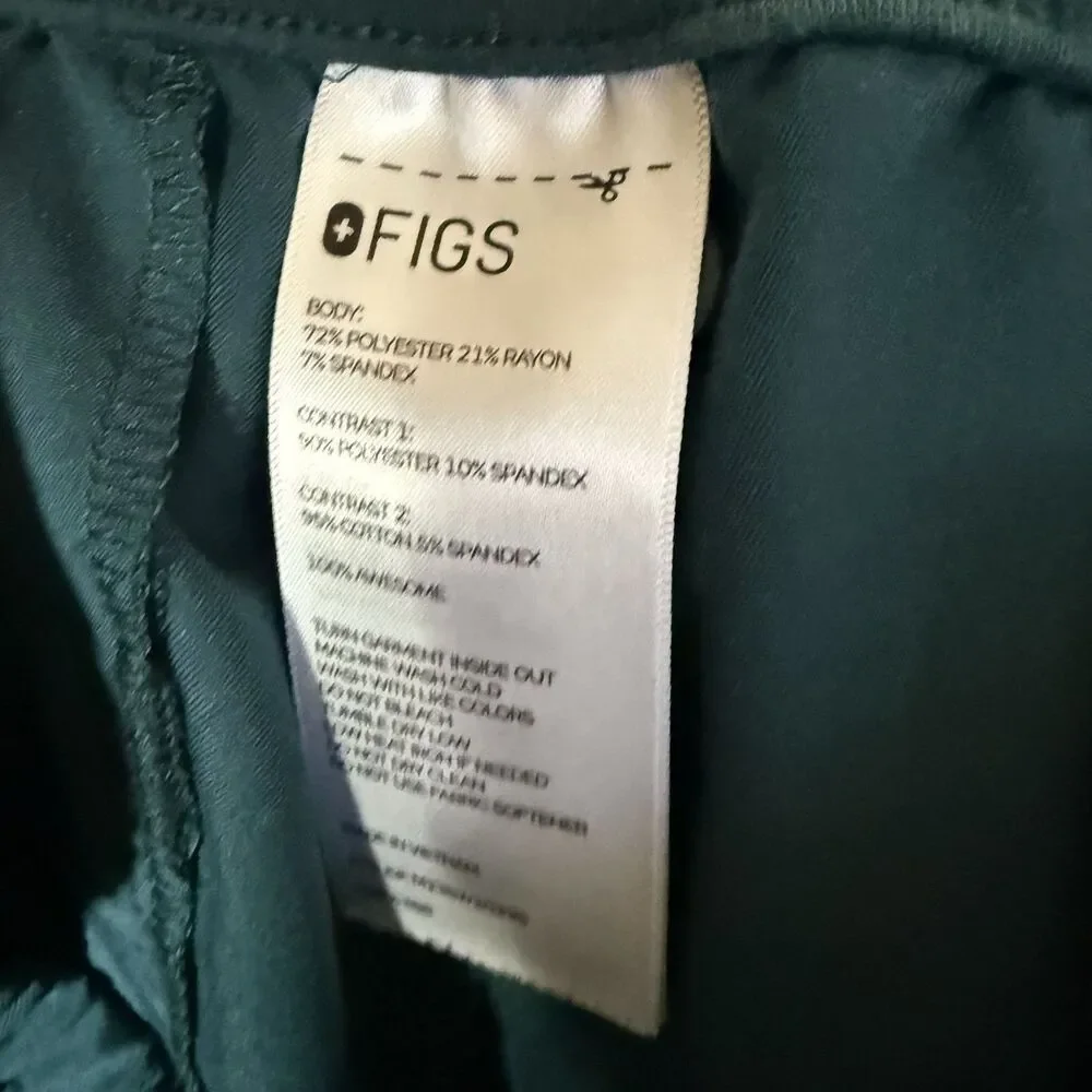FIGS Scrub Pants Men Small Cambridge Contrast Trim Teal M23SW2039s Medical Tech